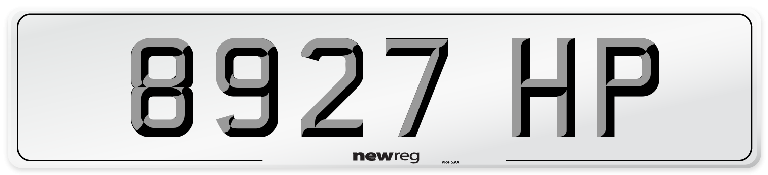 8927 HP Number Plate from New Reg